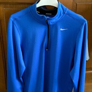 Mens Running Quarter Zip - Blue - Nike - Size Small